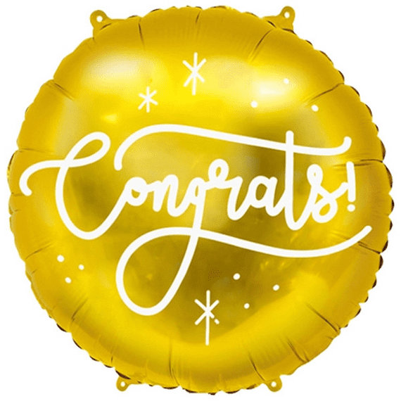 PartyDeco Congrats Gold Foil Balloon | Wholesale