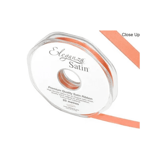 Coral Double Faced Satin Ribbon 10mm x 20m | Free Delivery