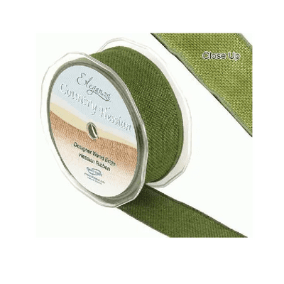 Country Hessian Green Ribbon 38mm x 10m (Eleganza) 1pc