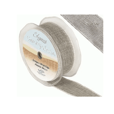 Country Hessian Light Grey Ribbon 38mm x 10m (Eleganza) 1pc