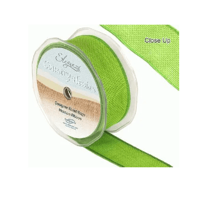 Country Hessian Lime Green Ribbon 38mm x 10m (Eleganza) 1pc