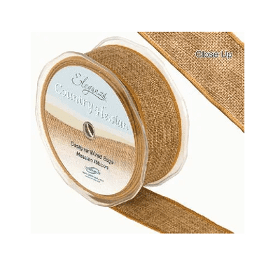 Country Hessian Tan Ribbon 38mm x 10m (Eleganza) 1pc