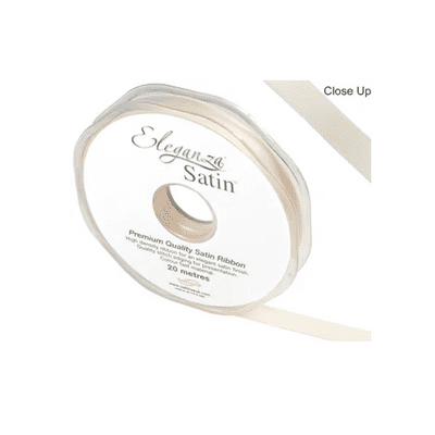 Cream Double Faced Satin Ribbon 10mm x 20m (Eleganza) 1pc