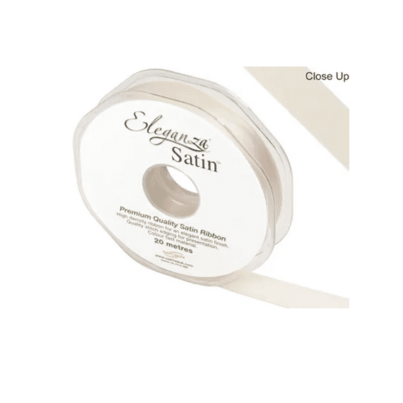 Cream Double Faced Satin Ribbon 15mm x 20m | Free Delivery