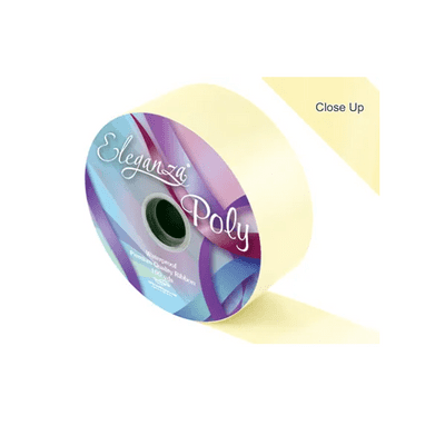 Cream Poly Ribbon 50mm x  91m (Eleganza) 1pc