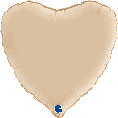 Cream Satin Heart Foil Balloon - 18