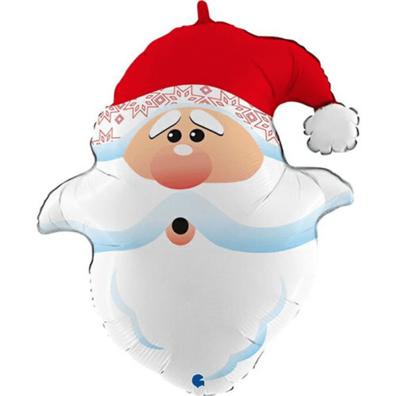 Curious Santa Head Pink Foil Balloon | Wholesale PartyDeco Balloons