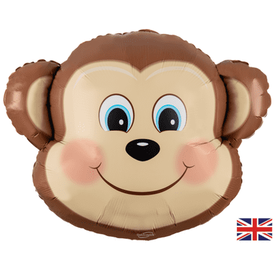 Cute Monkey Large Foil Balloon 1pc (Oaktree 25