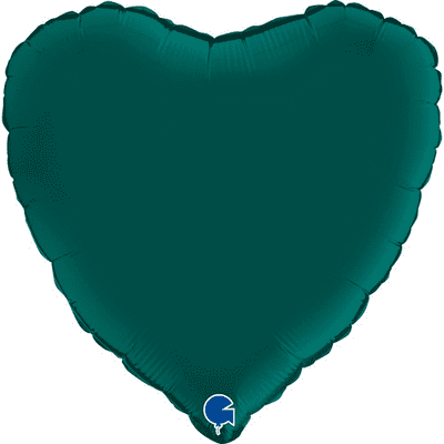 Dark Teal Satin Heart Foil Balloon (18
