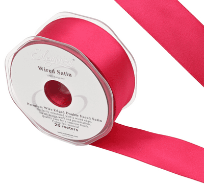 Deep Cerise Wired Edge Double Faced Satin Ribbon 38mm x 20m (Eleganza) 1pc