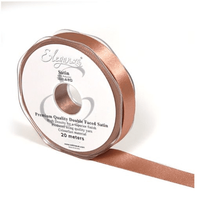 Deep Rose Gold Double Faced Satin Ribbon 15mm x 20m (Eleganza) 1pc