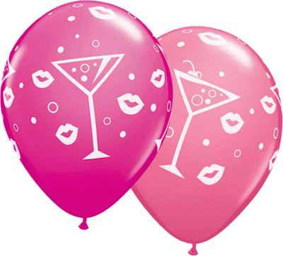 Drinks & Bubbly (Asst) - 11 Inch Balloons 25pcs