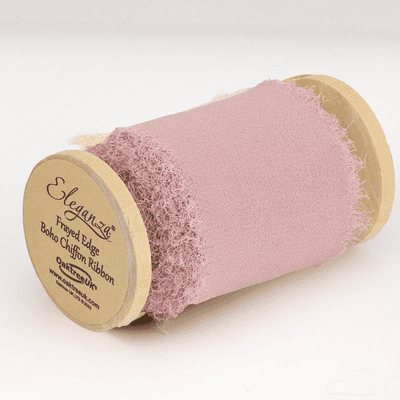 Dusky Pink Frayed Edge Chiffon Ribbon 50mm x 5m (Eleganza) 1pc