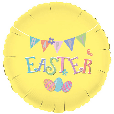Easter Yellow Round Foil Balloon (18