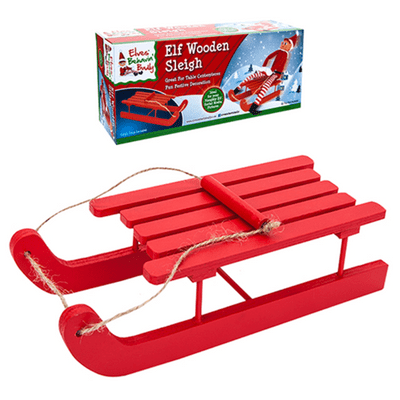 Elf Red Wooden Sleigh (7