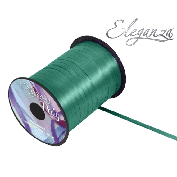 Eleganza Emerald Green Balloon Ribbon - 500 yard x 5mm curling ribbon for balloons.