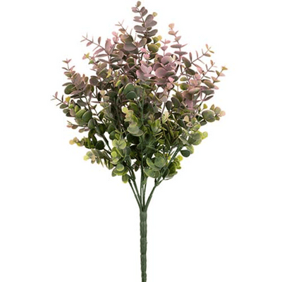 Eucalyptus Bush (Green & Pink) 46cm (Eleganza) 1pc