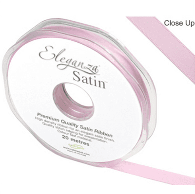 Fashion Pink Double Faced Satin Ribbon 10mm x 20m (Eleganza) 1pc