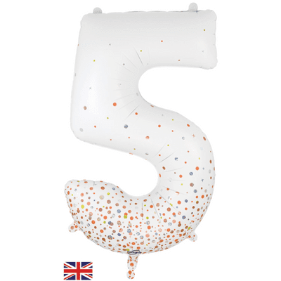Fizz Holographic Rose Gold Number 5 Balloon - Foil Number Balloon 1pc (34