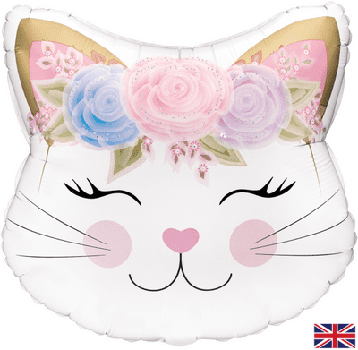 Floral Kitten Large Foil Balloon (Oaktree) 1pc