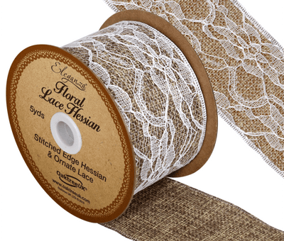 Floral Lace Hessian 50mm x 4.57m (Eleganza) 1pc