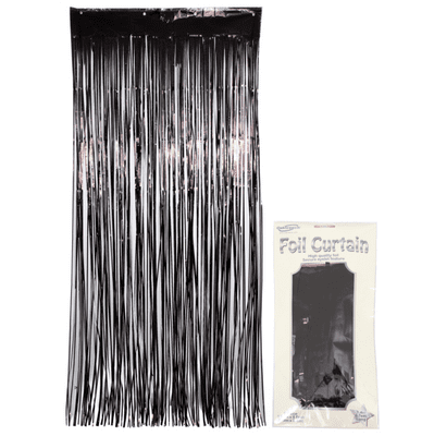 Foil Door Curtain - Metallic Black (0.90m x 2.40m)