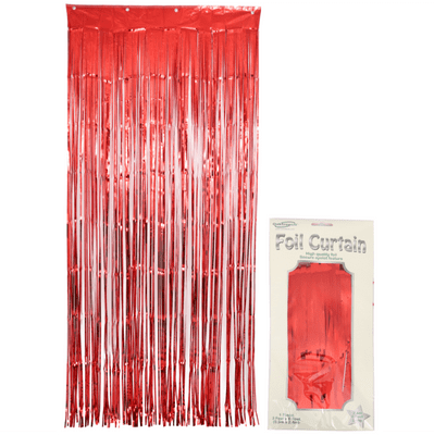 Foil Door Curtain - Metallic Red (0.90m x 2.40m)