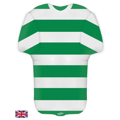 Football Shirt Green White Stripe Foil Balloon 1pc (Oaktree 24