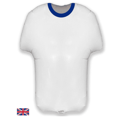 Football Shirt White Blue Foil Balloon 1pc (Oaktree 24
