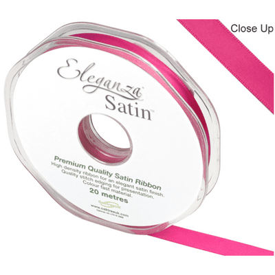 Fuchsia Double Faced Satin Ribbon 10mm x 20m (Eleganza) 1pc