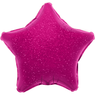 Fuchsia Holographic Star Foil Balloon (19