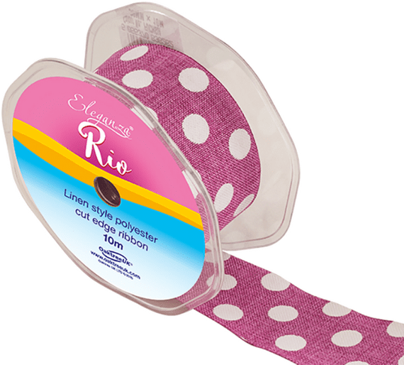 Fuchsia Rio Polka Dot Eleganza 38mm x 10m | Free Delivery