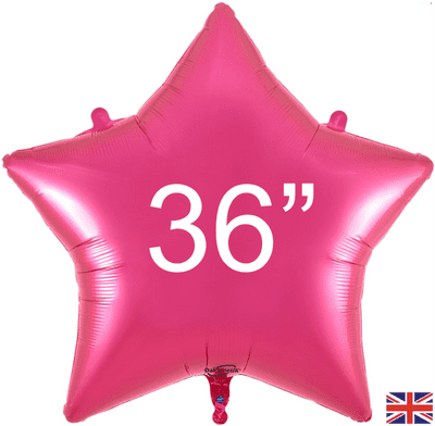 Fuchsia Star Foil Balloon (36
