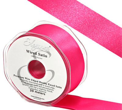 Fuchsia Wired Edge Double Faced Satin Ribbon 38mm x 20m (Eleganza) 1pc