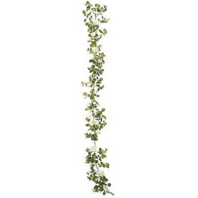 Garland with White Roses (Eucalyptus) 1.8m (Eleganza) 1pc