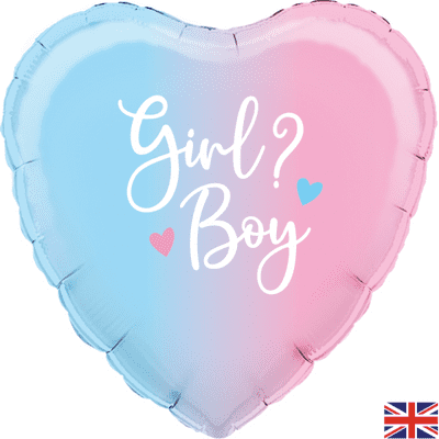 Gender Reveal Heart Foil Balloon (18