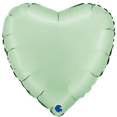 Glazed Mint Satin Heart Foil Balloon (18