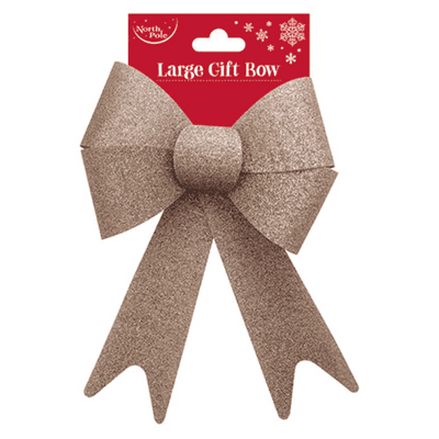Glitter Gift Bow (Rose Gold 33cms) 1pc