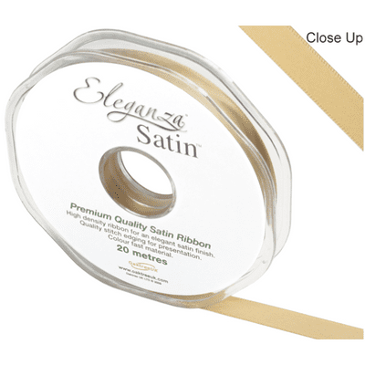 Gold Double Faced Satin Ribbon 10mm x 20m (Eleganza) 1pc