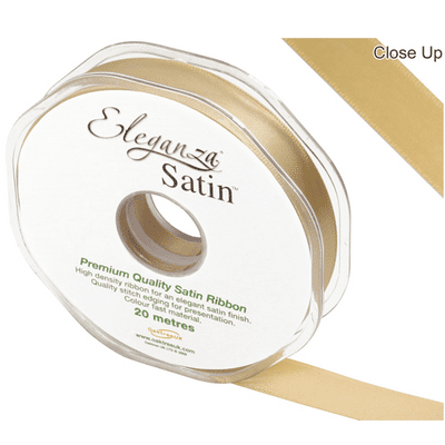 Gold Double Faced Satin Ribbon 15mm x 20m (Eleganza) 1pc