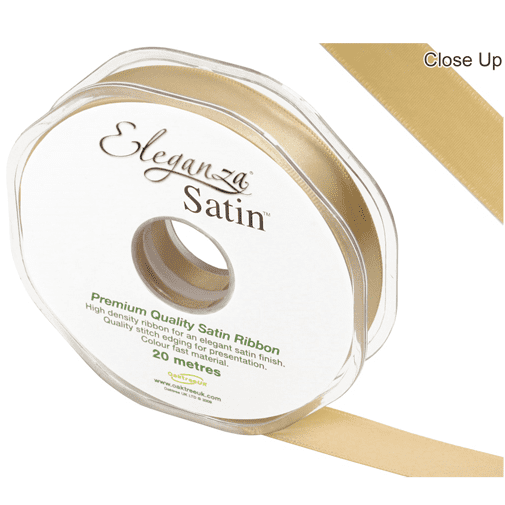 Gold Double Faced Satin Ribbon 15mm x 20m | Free Delivery