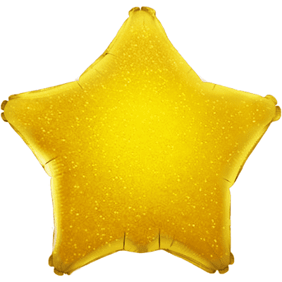Gold Holographic Star Foil Balloon (19