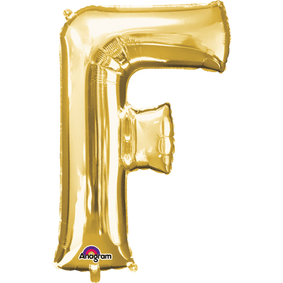 Gold Letter F Mini-Foil Balloon (16