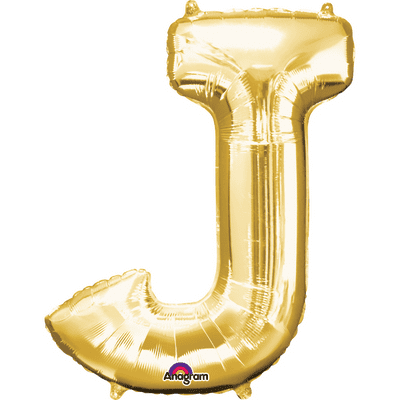 Gold Letter J Mini-Foil Balloon (16