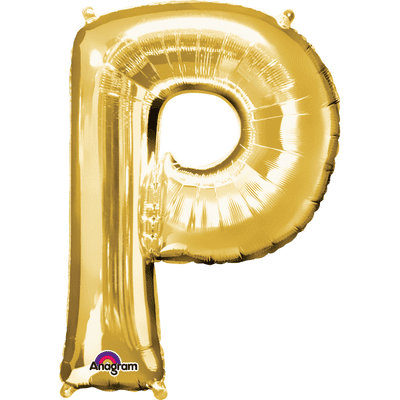 Gold Letter P Mini-Foil Balloon (16