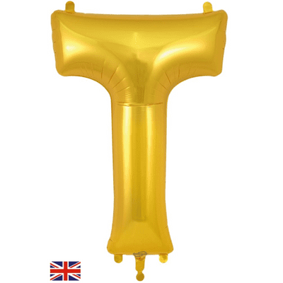 Gold Letter T Balloon - Foil Letter Balloon 1pc (34