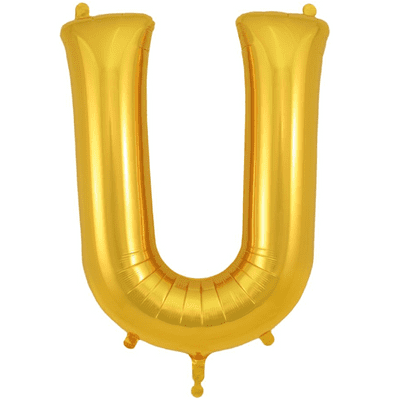 Gold Letter U Balloon - Foil Letter Balloon 1pc (34