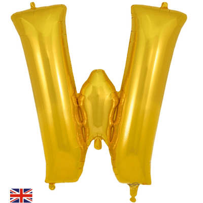 Gold Letter W Balloon - Foil Letter Balloon 1pc (34