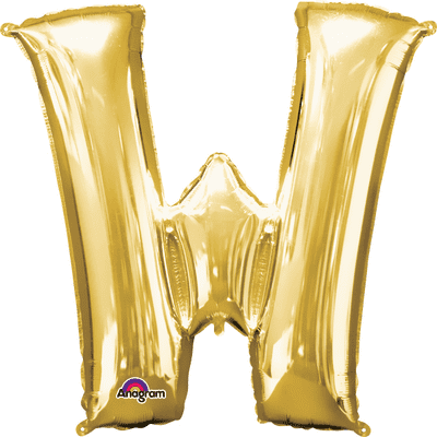Gold Letter W Mini-Foil Balloon (16