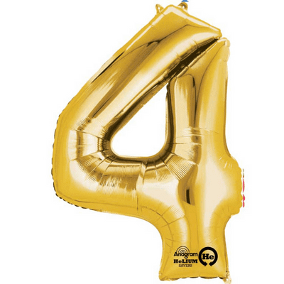 Gold Number 4 Mini-Foil Balloon (16